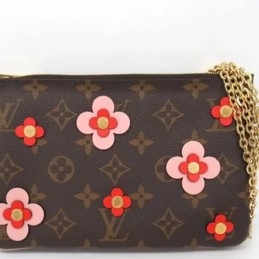 Louis Vuitton Pochette Deauville Chain Shoulder Bag Monogram Blooming Flower